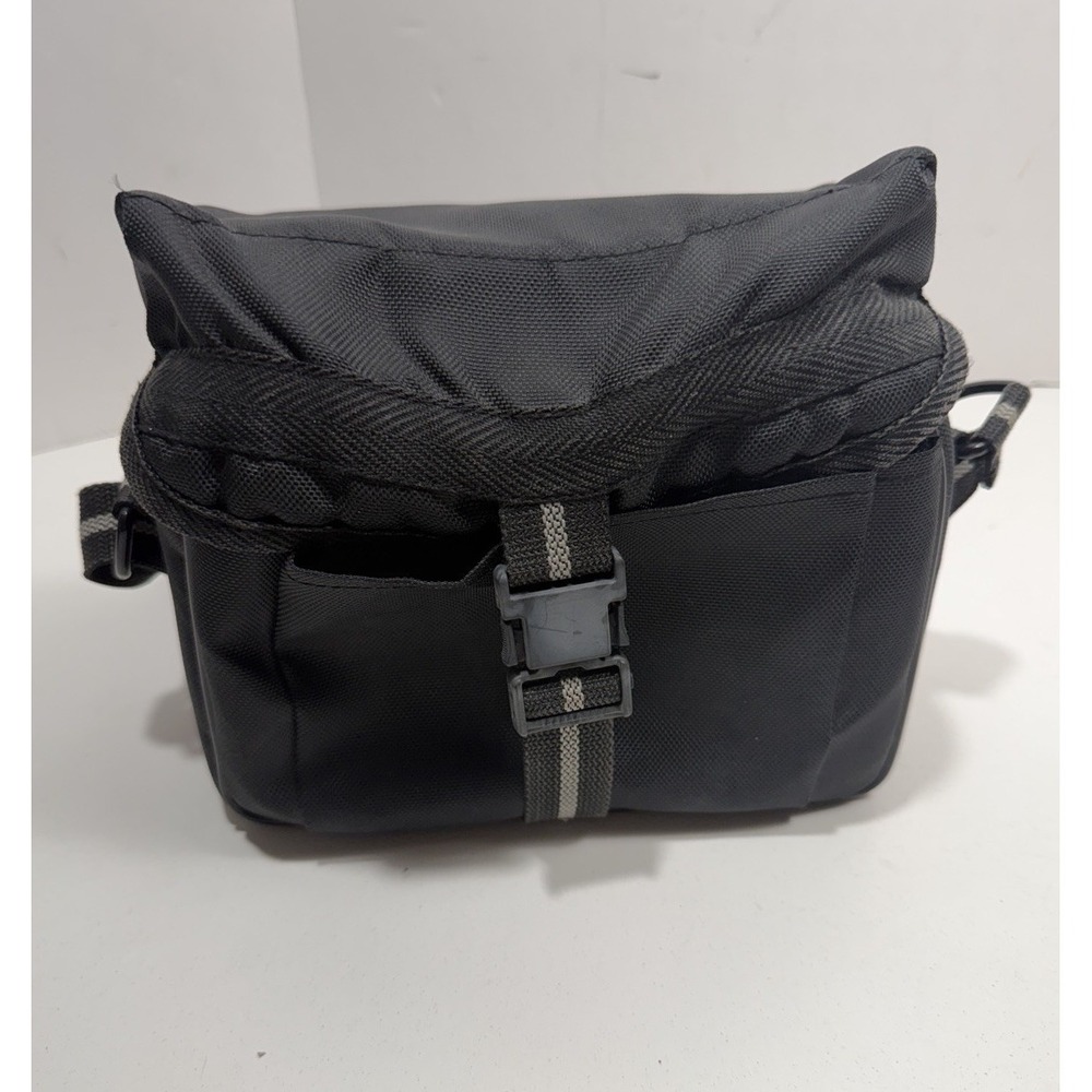 Vintage Unbranded Black Silver Camera Bag‎ Small 8x4